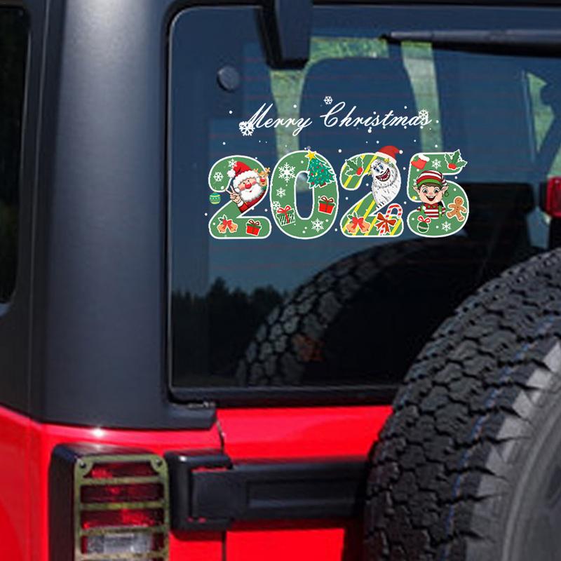 2025 Christmas Auto Decals Holiday Atmosphere Stylish Santa Claus Car Stickers Car Decorations Accessories For SUV RV Motorcycle