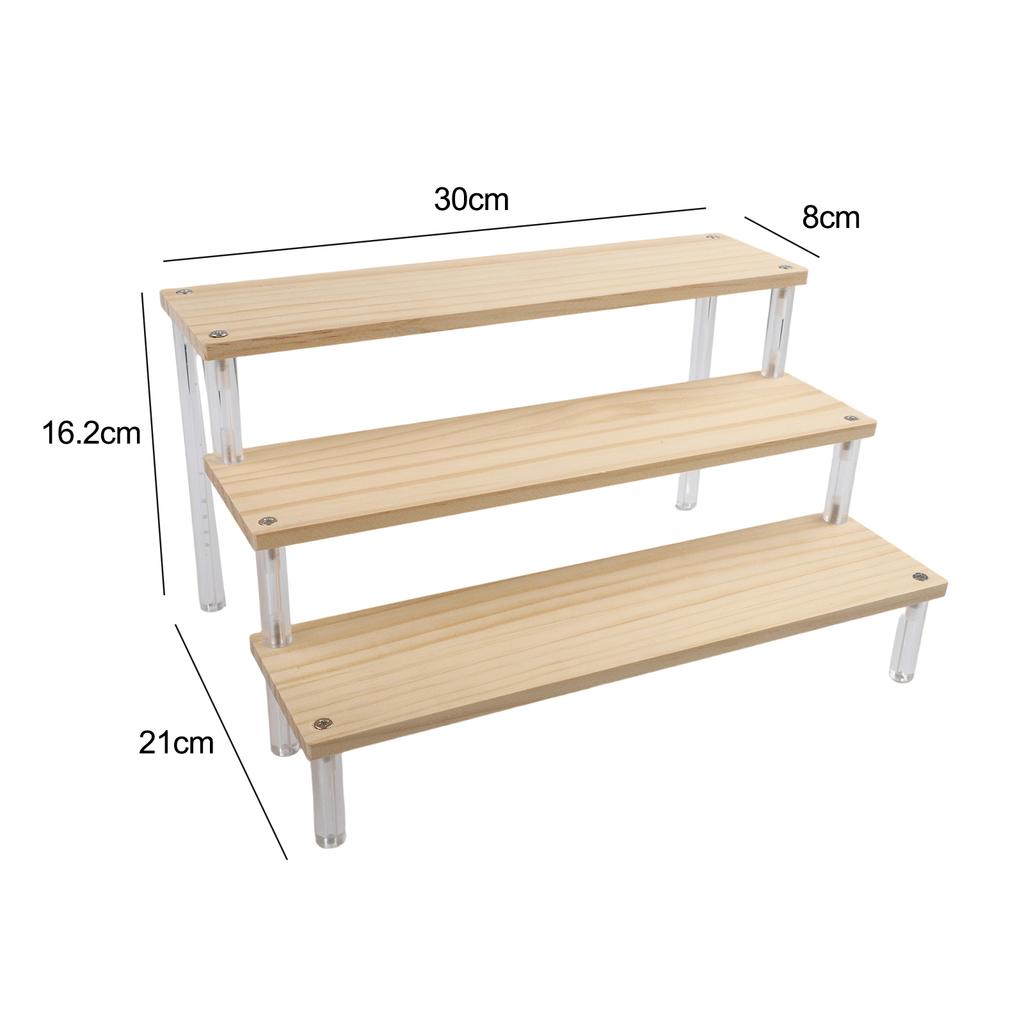 Acrylic Display Rack Wooden Ladder Rack Cosmetics Storage