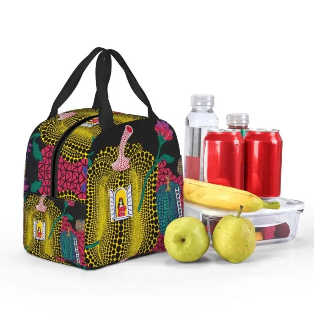Custom Yayoi Kusama Abstract Painting Insulated Lunch Bag for Women Resuable Cooler Thermal Lunch Box Kids School Children