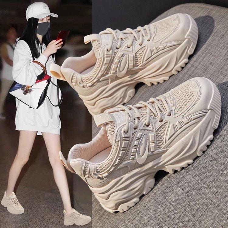 

2025 summer new muffin platform dad shoes children s models heightened lightweight women s casual sports shoes women 35 хаки