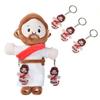 Cartoon Jesus Umarmung Plüschtier mit Schlüsselanhänger-Dekoration Nachttisch Sofa Kissen Weihnachtsgeschenk Weiche Plüschpuppe für Kind Geschenk