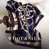 Design Sense Fashion Silk Wool Silk Scarf 2025 New Autumn and Winter Silk Wool Square Scarf Retro Double-sided 70 Silk Wool Scarf