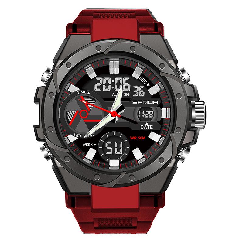 Sanda Men's Multifunctional Waterproof Luminous Military-Style Outdoor Sports Electronic Watch