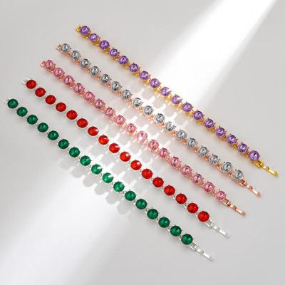 Elegant Blue Crystal Alloy Bracelet - European & American Style