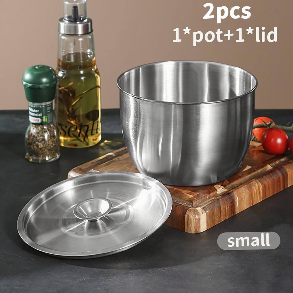 

Stainless steel mixing bowl set with lid, egg beater, kneading bowl, thickened and deepened round soup bowl