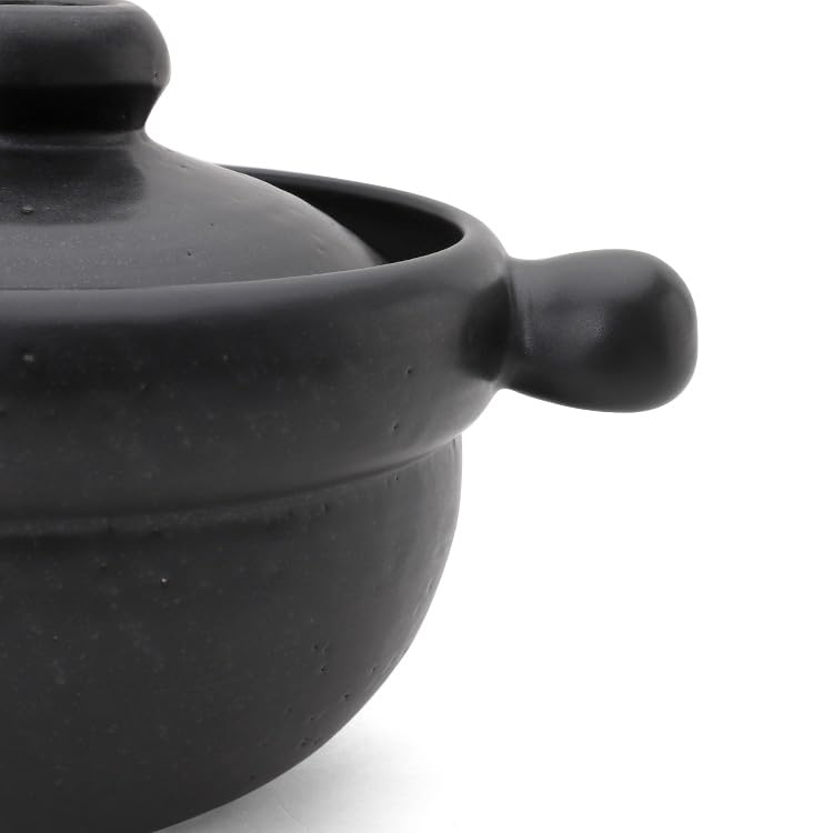 World Create Yayoi Touen Round Rice Pot, Black, 1 Go (15957)