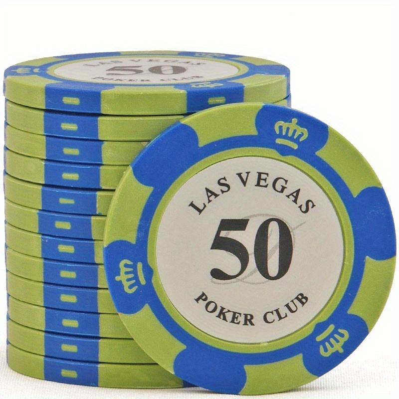 10pcs/lot Clay Las Vegas Poker Chips 14g Set Casino Coins 40mm Coin Poker Chips Entertainment Dollar Coins Card Game LasVegas