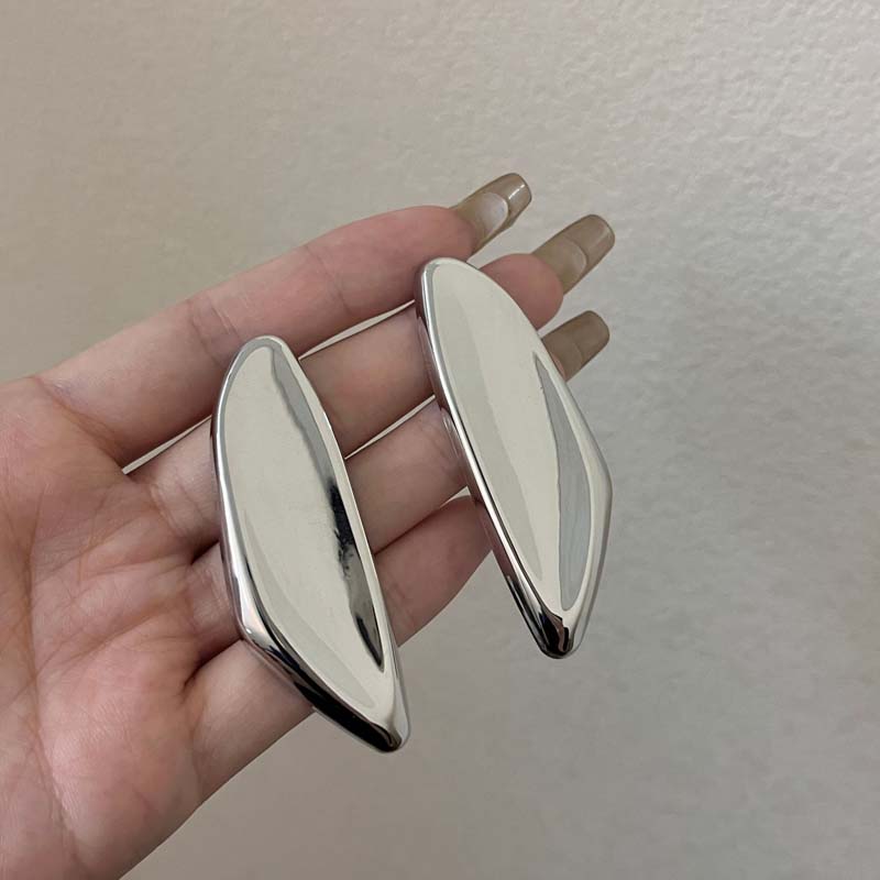 

Exaggerated Metal Smooth Irregular Stud Earrings for Women Girls Fashion Gold Color Oval Geometric Chunky Earrings Zircon медный