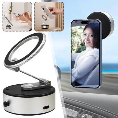 Suitable for Magsafe Vacuum Adsorption Foldable Phone Holder 360° Rotating Car Vacuum Adsorption Phone Holder