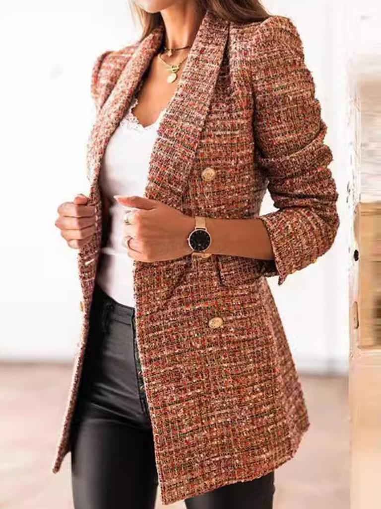 Giacca Blazer Corta da Donna Nuova a Manica Lunga con Stampa Floreale