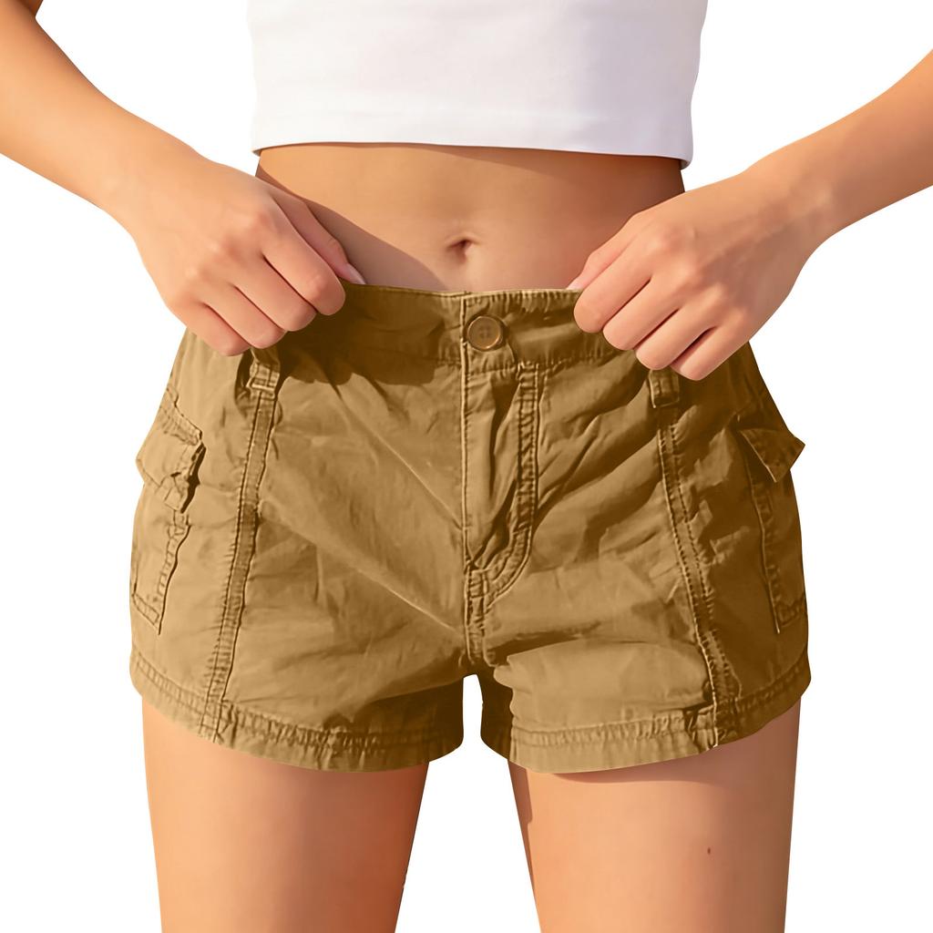 Women High Waist Denim Wide Leg Shorts Loose Fit Casual Vintage Style Button Closure with Pocket Design for Daily Wear