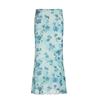 Printed Mesh Skirt for Women's Summer New Slim-fit Bow Long Skirt Low Waist Hip Skirt