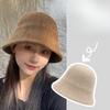 Warm Hat for Women Japanese Style Simple Solid Color Knitted Fisherman Hat Showing Face Small Chenille Casual Ear Protection Basin Hat