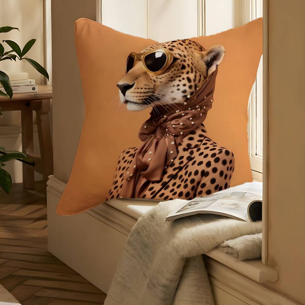 Fashion With Wreath Animals Pillow Case Printing Pillowcase Living Room Sofa Cushion Cover Bedroom Room Decor