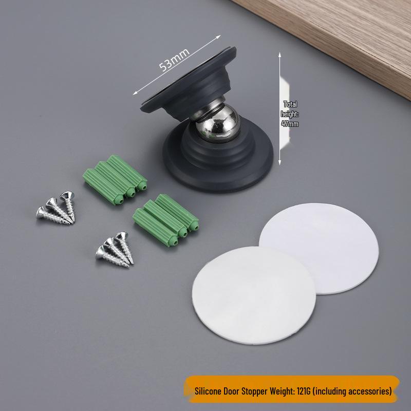 Magnetic Silicone Door Stopper - Punch-Free, Silent, Anti-Collision for Home, RV, Bathroom, Floor, and Room Doors
