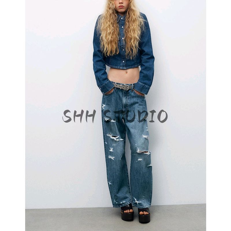 Spring New Women clothes Mid-Waist Balloon Version Baggy jeans 5575244 8727040 4730041