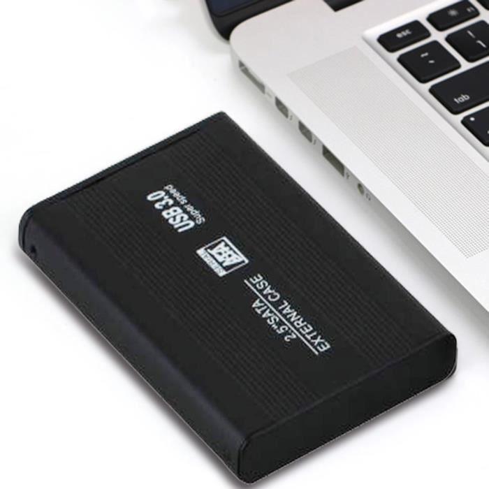 Boîtier de disque dur externe - OUTAD - 2,5 pouces - USB 3.0 - Transfert jusqu'à 5 Gbps - Couleur noire