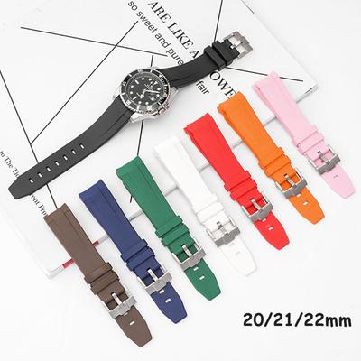Rubber Silicone Watch Band Curved End Diving Waterproof Bracelet For Omega Moonswatch Rolex Seiko Daytona Strap 20mm 21mm 22mm