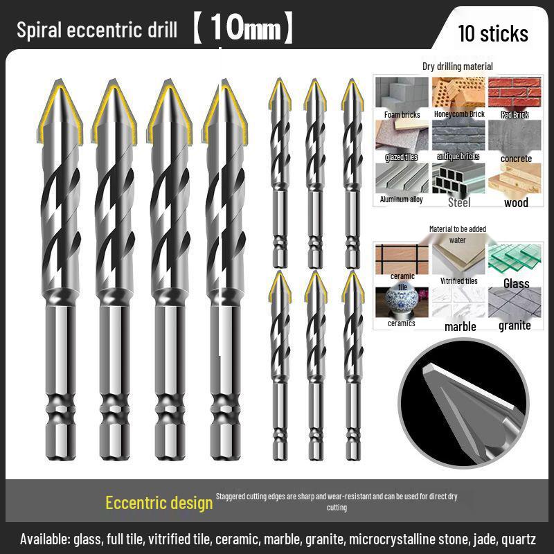 Carbide Eccentric Drill Bit for Electric Drills - Ideal for Round Hole Drilling in Concrete, Brick, and Porcelain Tiles.
