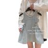Girls' 2024 Korean-Style Washed Soft Denim Overall Vest Skirt - Summer Fashion