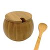 Wooden Seasoning Pot Spice Jar Spoon Set with Lid Kitchen Storage Container