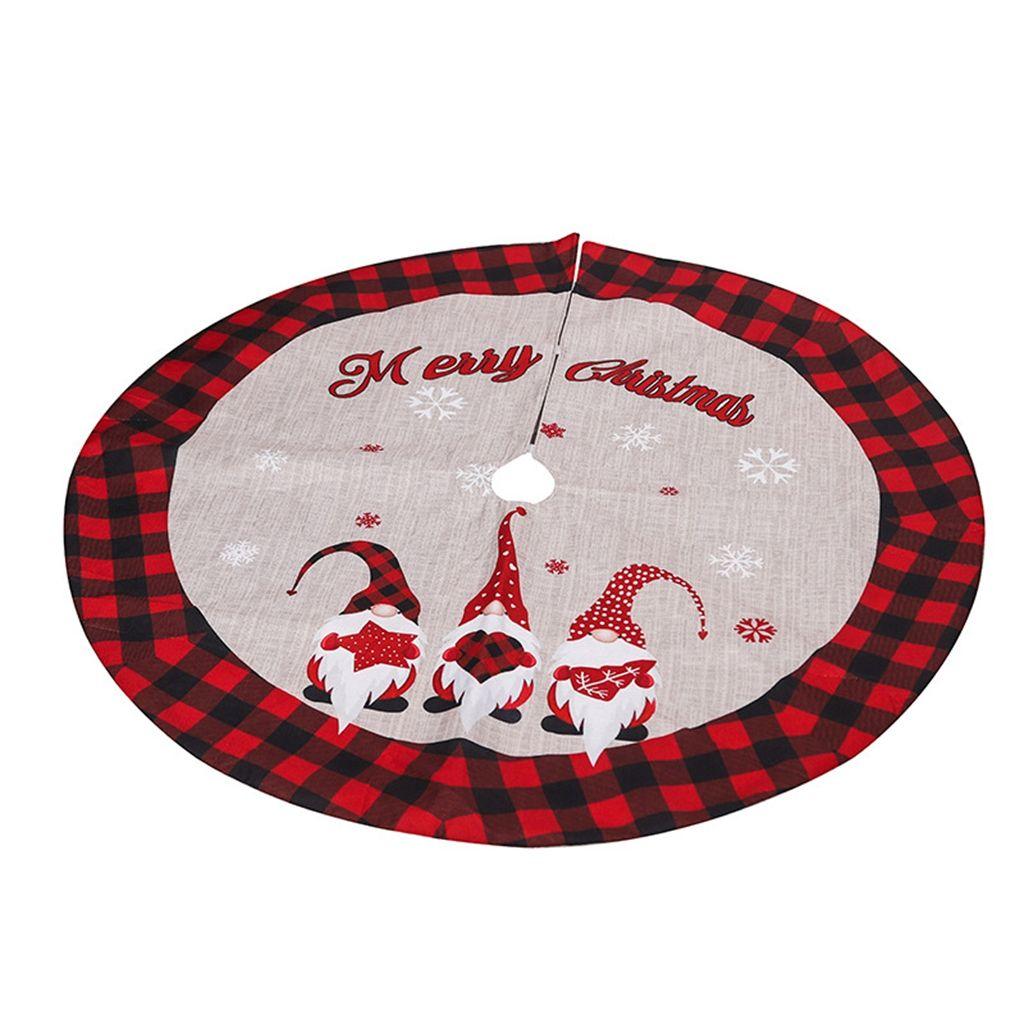 New Year Cloth/Linen Xmas Layout Floor Mat Cover Xmas Decor Christmas Carpet Xmas Tree Skirt