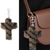Y2K Retro Sweet And Cool Gradient Crosses Shape Keychain With Soft Plush For Bags Keys Backpacks Stylish Present Choice