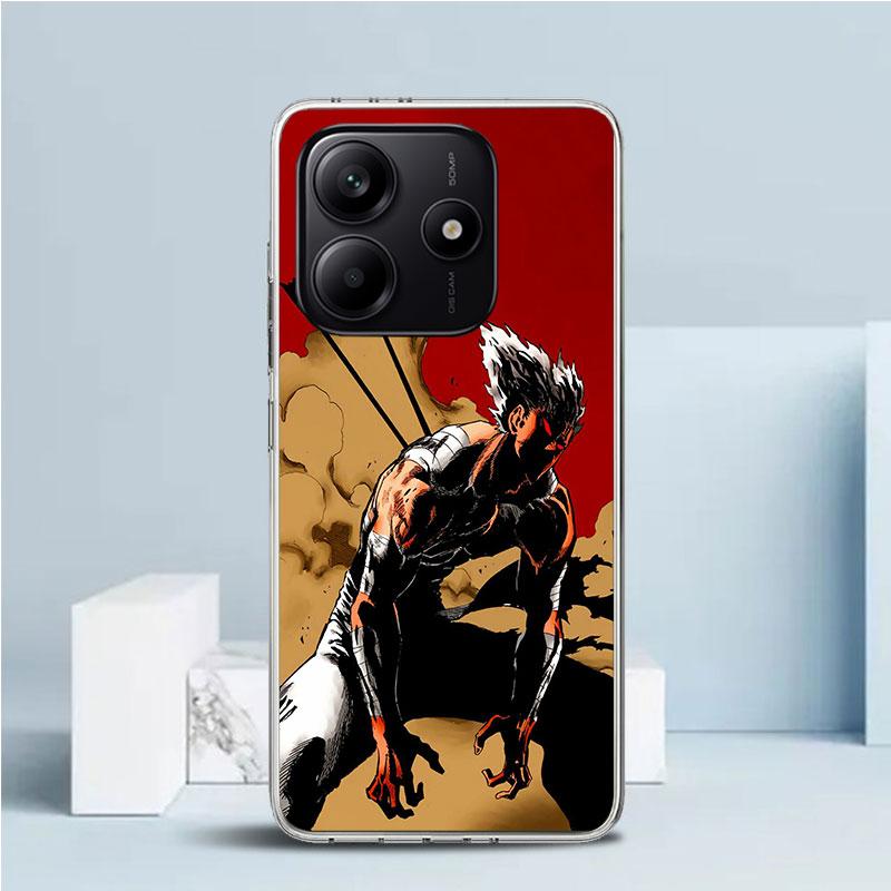 One P-Punch-Man Garou Phone Case For Xiaomi Redmi Note 15 14 14S 13 12S 12 Pro Plus 11S 11 11T 11E 10S 10 + Soft TPU Back Cover