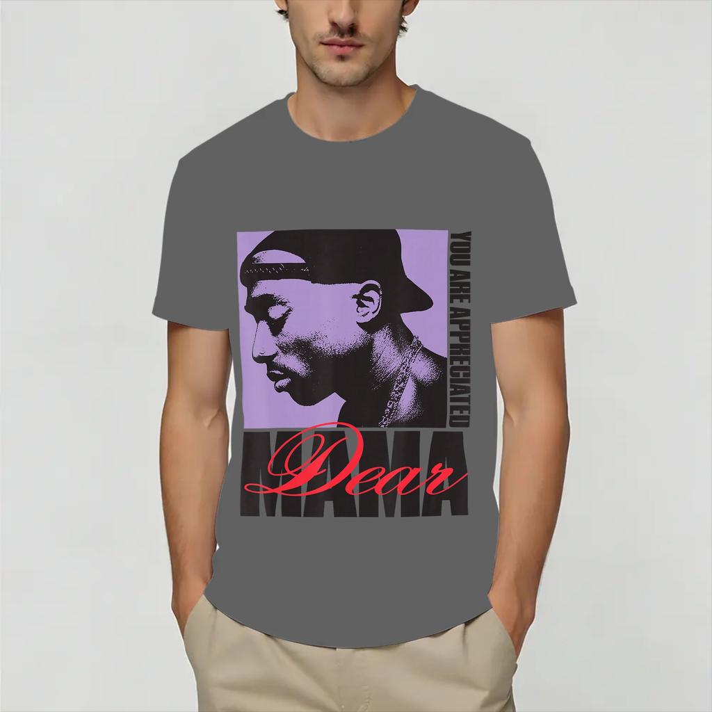 Unisexs Tshirt Tupacs Music Funny Pure Cotton Tees Short Sleeve T Shirt Crew Neck Tops Summer