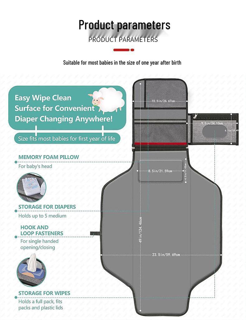 Portable Waterproof Diaper Changing Pad & Travel Mommy Bag