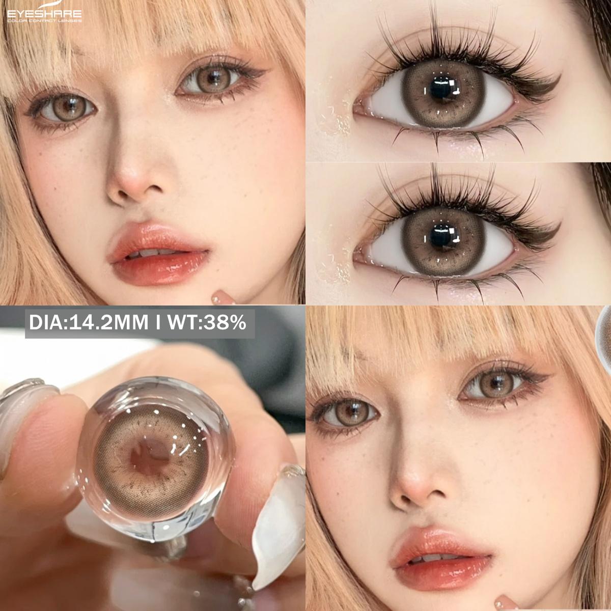 

EYESHARE 1 пара совершенно новых модных цветных контактных линз, синие линзы, зеленые косметические линзы, коричневые серые корейские популярные линзы, цветные косметические красные линзы