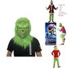 Eye-catching Grinch Cosplay Costume Set For Halloween Masquerade Parties