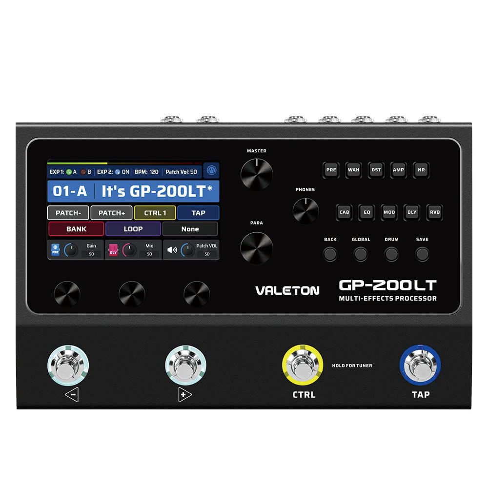 

Valeton Pedal Processor for Guitar and Bass Amp IR Cabinet FX MIDI Stereo OTG USB Audio Interface GP-200LT Multi-Effects Pedals, Modeling, Simulation,