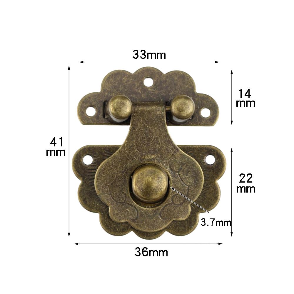 4pcs Antique Bronze Hasps Lock Decorative Jewelry Wood Box Padlock with Screw