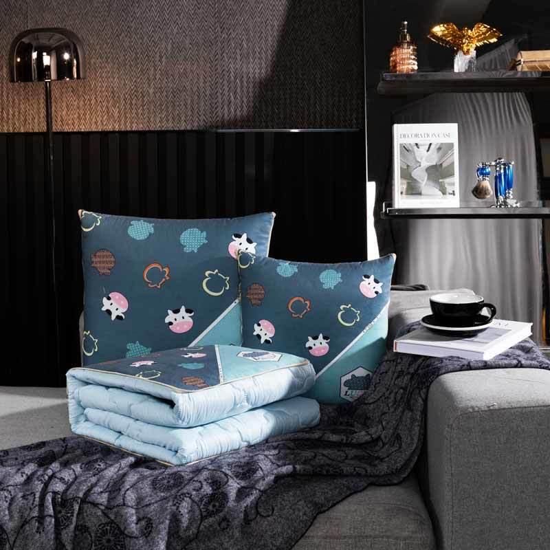 Chinese Style Pillow Quilt Dual-use Car Office Blanket High Quality Cotton Portable Foldable Quilt