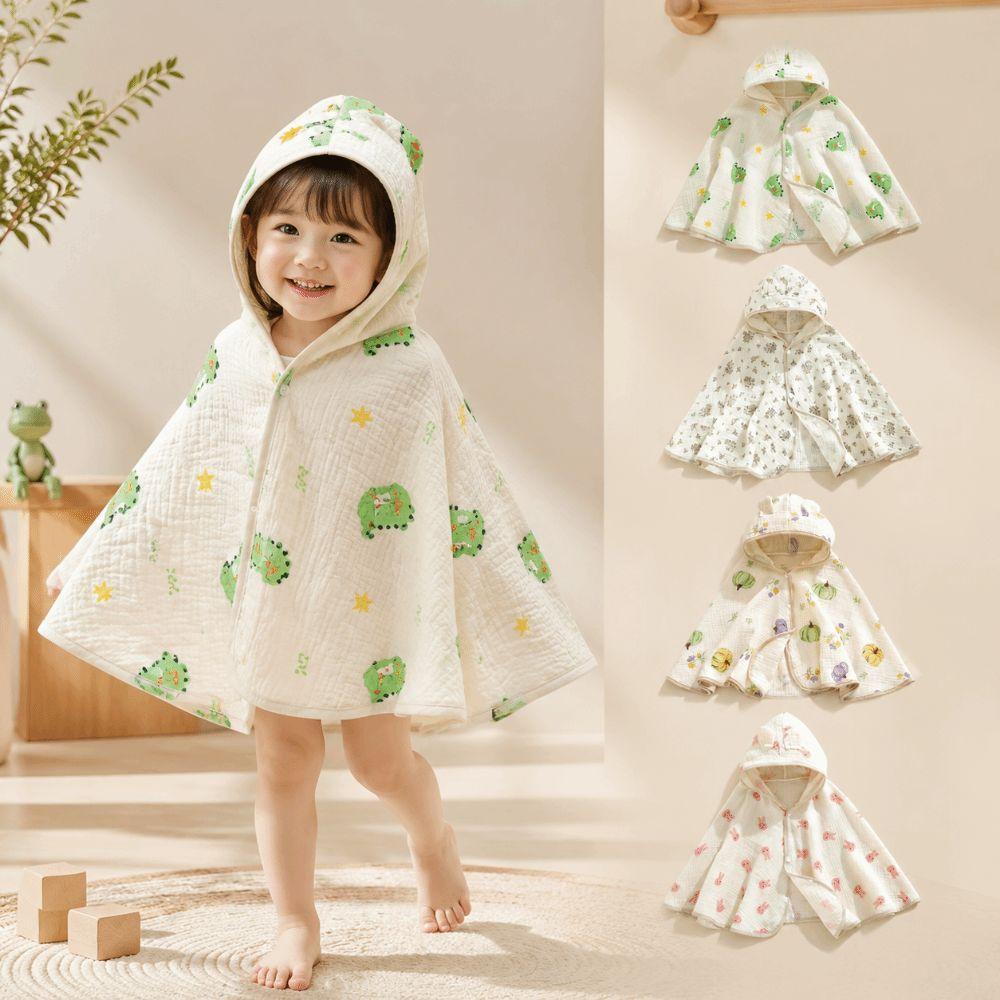 Cotton Children Sunscreen Cloak Ultra-Thin Design Uv Protection Infant Muslin Bath Cape Quick-Dry Cartoon Bath Towel Park
