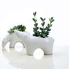 Scandinavian Style Ceramic Succulent Flower Pot, Creative Office Desktop Polar Bear Couple Green Plants Animal Potted Plants