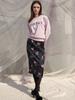 Sorry, Too Much Love White Natural Flower Satin Skirt_Black