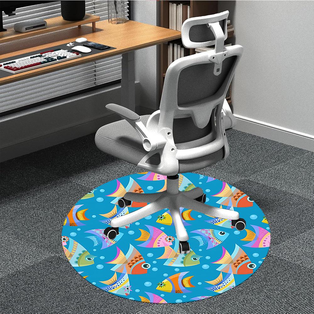 

1pc Fish Pattern Chair Carpet for Office Non-Slip, Rug for Office, Room, Good Gift for Family or Friends, yy251226157 80cm by 80cm