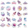 50Pcs Cartoon Purple Gradient Planet Graffiti Helmet Water Cup Diy Waterproof Pvc Children'S Toy Reward Sticker