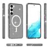 For Samsung Galaxy S24 Case Magnetic Glitter PC+TPU Phone Cover Compatible with MagSafe