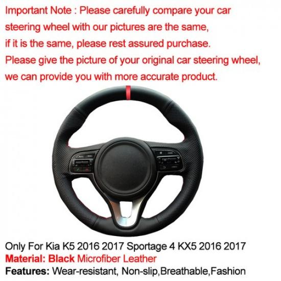 For Kia K5 Sportage 4 KX5 2016 2017 Hand Sewing Car Steering Wheel Cover