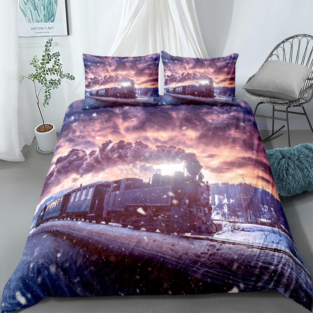 Steampunk Lover Train Duvet Cover Set Usa King Queen Double Full Twin Single Size Bed Linen Set
