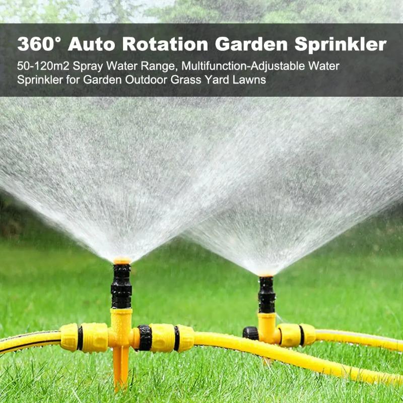 3Pcs 360° Rotation Automatic Lawn Sprinkler Adjustable Nozzle Corrosion Resistant Garden Watering System Buried Plug Irrigation Tool