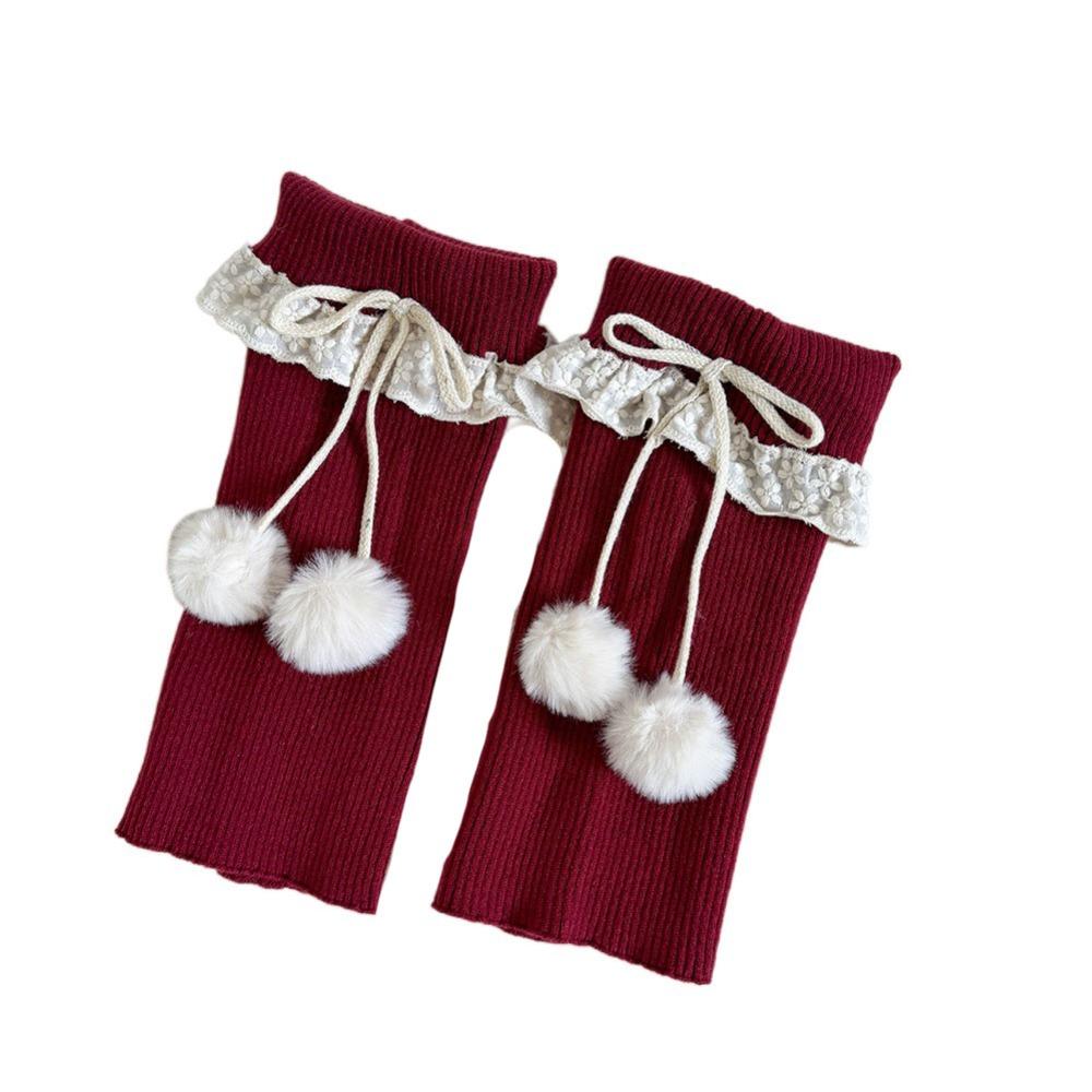 JK Lolita Leg Warmers Women Y2K Winter Leg Cover Comfortable Knitted Leg Warmer  Girls Lady