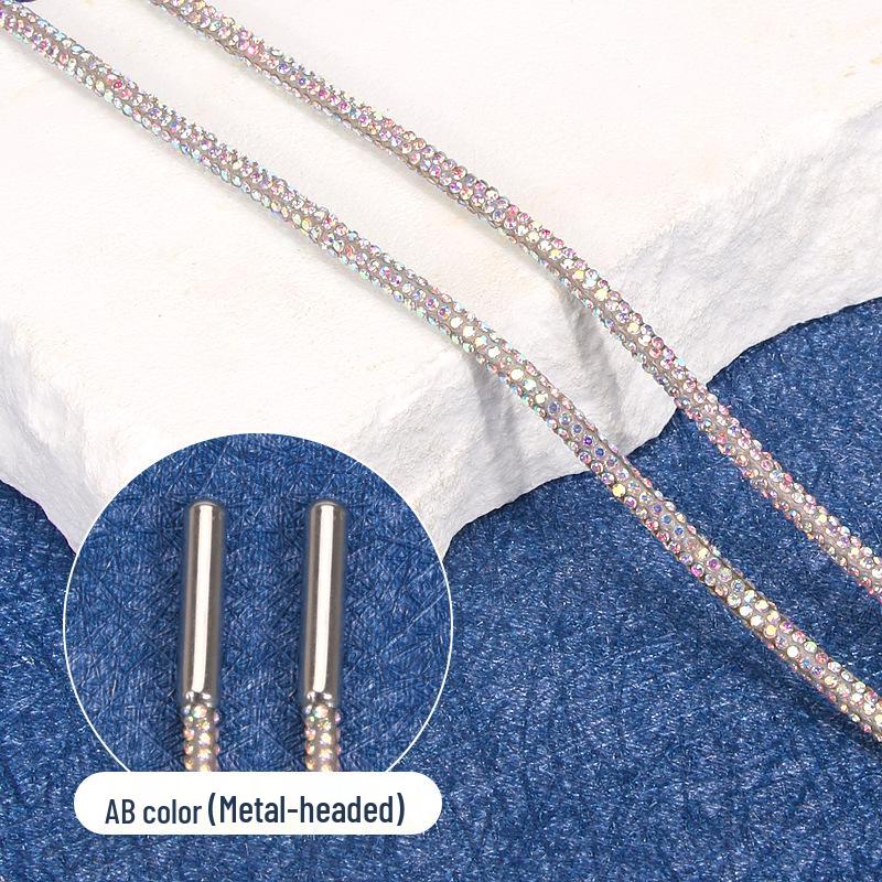 – Tube Rhinestone Shoelace Crystal Silver Decorative Accessories