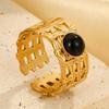Bohemian Geometric Adjustable Stainless Steel Ring for Women - Non-Fading Fashion Jewelry