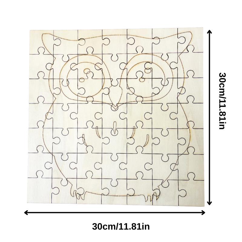 Eco-Friendly Children's Poplar Wood DIY Puzzle Toy - Educational & Decorative Pattern