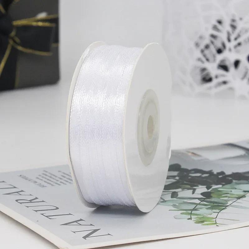 100yards 3MM Double Sided Satin Ribbon DIY Handmade Gift Wrapping Christmas Wedding Decorations Clothing Accessories Ribbons