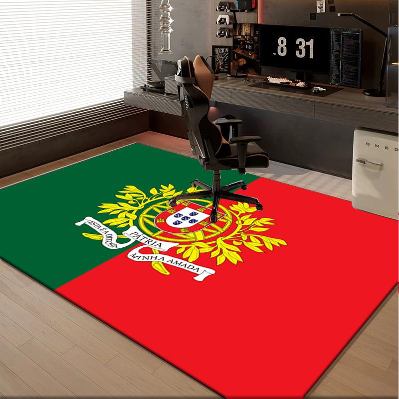 1PC Rug Portuguese Coat Of Arms Carpet, Chair Rug,Area Rug for Office Bedroom Living Rooms Bedroom, Doormat Decor Christmas Fan Gifts